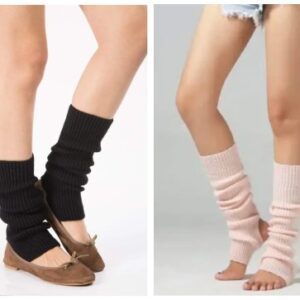 Two pairs of legs with different colored socks