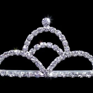 A tiara with many small diamonds on it.