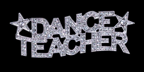 A dance teacher is spelled out in bling.