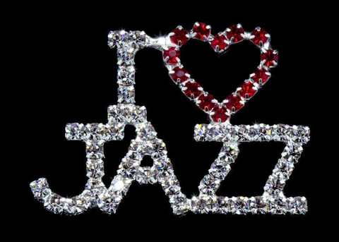 A close up of the word jazz with a heart