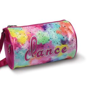 A colorful bag with the name of lance on it.