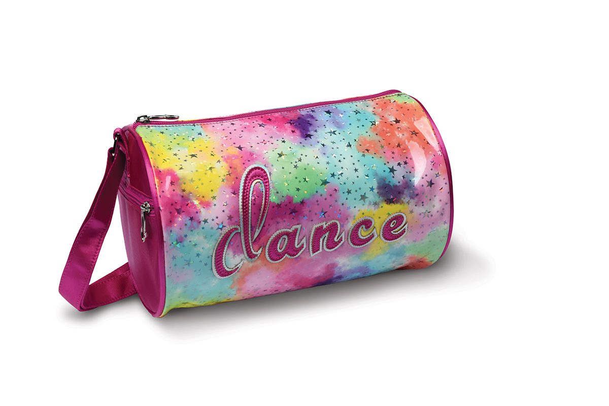 A colorful bag with the name of lance on it.