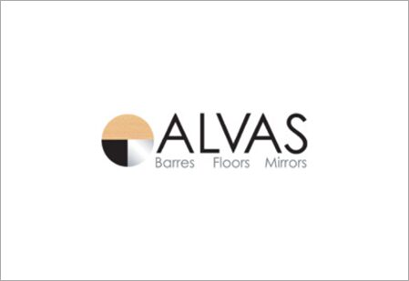 A logo of alvas, barres floors mirrors