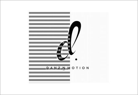 A black and white image of the logo for dann motion.