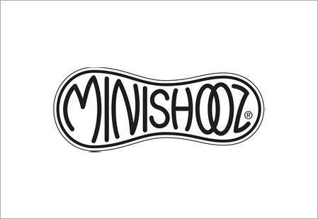 A black and white logo of minishooz