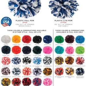 A variety of colors and styles for plastic pom poms.