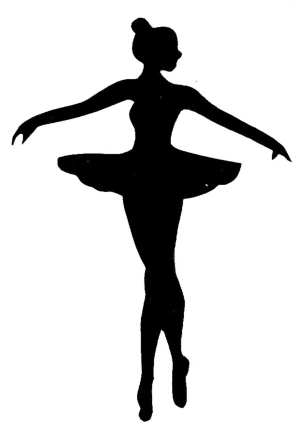A silhouette of a woman in a dress
