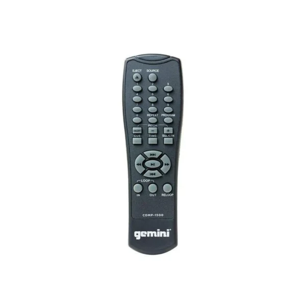 A remote control is shown with the word gemini on it.