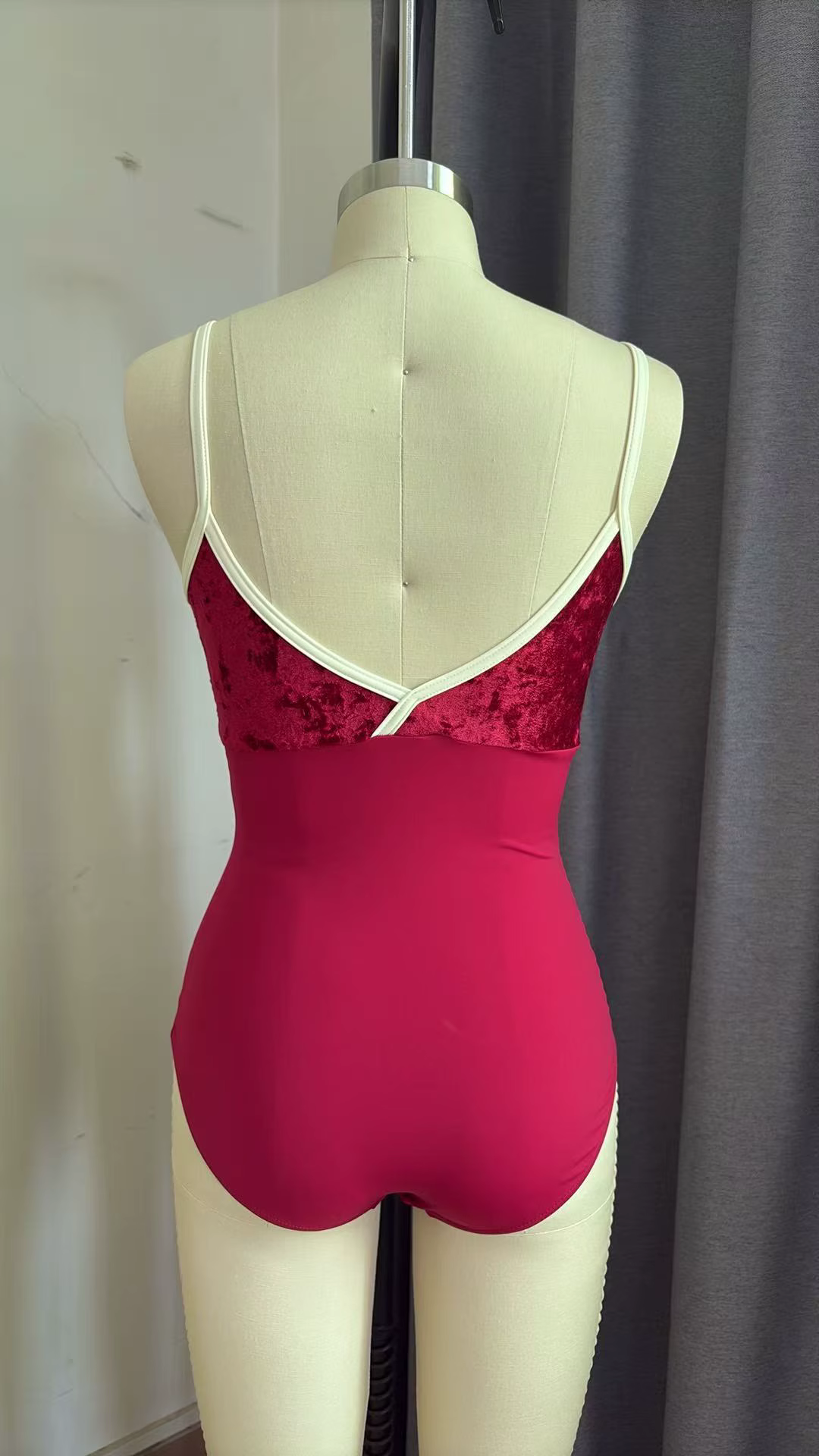 Adult Nylon/Lycra Leotard w/ Velvet Top & Contrasting Trim - Image 5